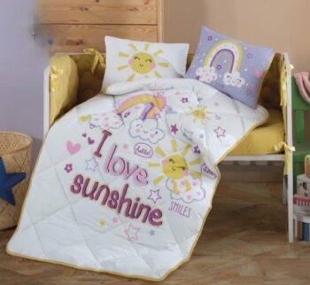 طقم لحاف مواليد 7 قطع قطن مع الحواجز – متعدد الالوان