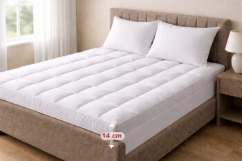 لباد سرير نفرين مقاس 200×200 سم بارتفاع 14 سم من المايكروفايبر الناعم والمريح